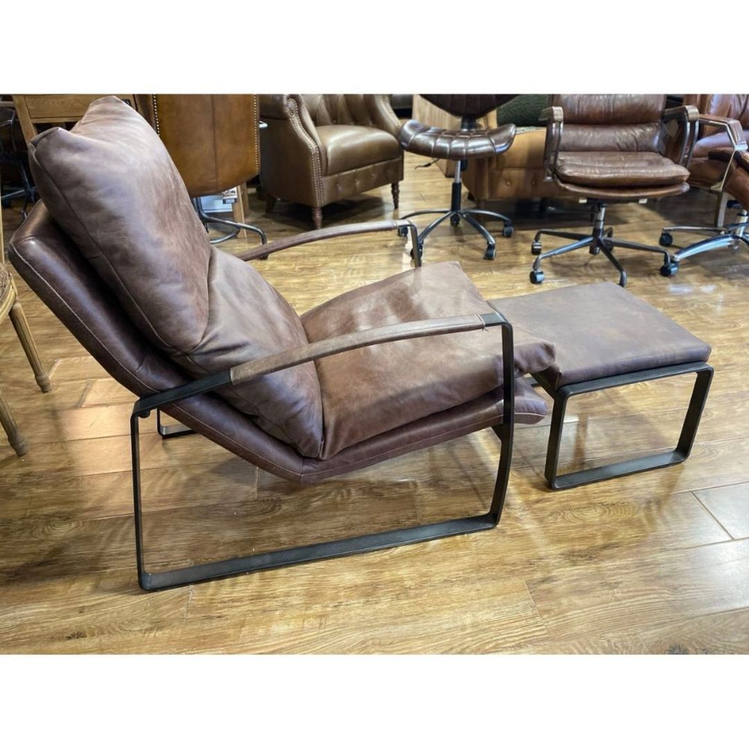 Sienna Vintage Leather Lounge Chair and Ottoman image 2